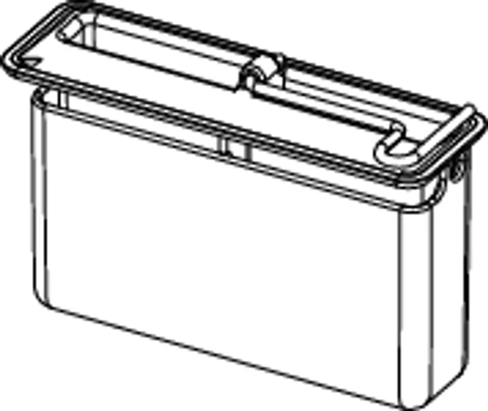 Geruchsverschluss von TECE für Ablauf, teils transparentes Design, rechteckige Form mit seitlichen Befestigungselementen, geeignet für sanitäre Anwendungen.